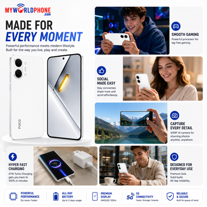 Xiaomi Poco X8 PRO MAX 5G 256GB ROM 12GB RAM Dual SIM GSM Unlocked - White