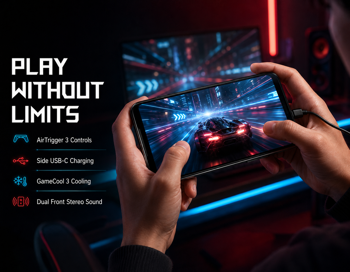 Asus ROG Phone 3 5G/128GB+12GB/ Strix Edition Tencent Version GSM Unlocked - Black