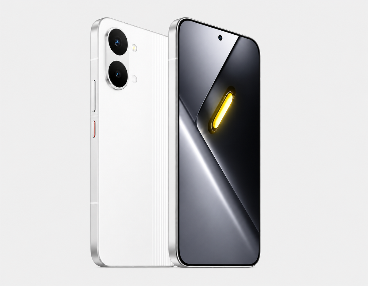 Xiaomi Poco X8 PRO MAX 5G White smartphone back and front with dual rear cameras and active display
