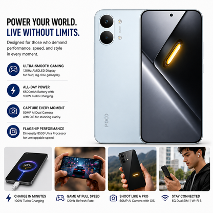 Xiaomi Poco X8 PRO MAX 5G 256GB ROM 12GB RAM Dual SIM GSM Unlocked - Blue