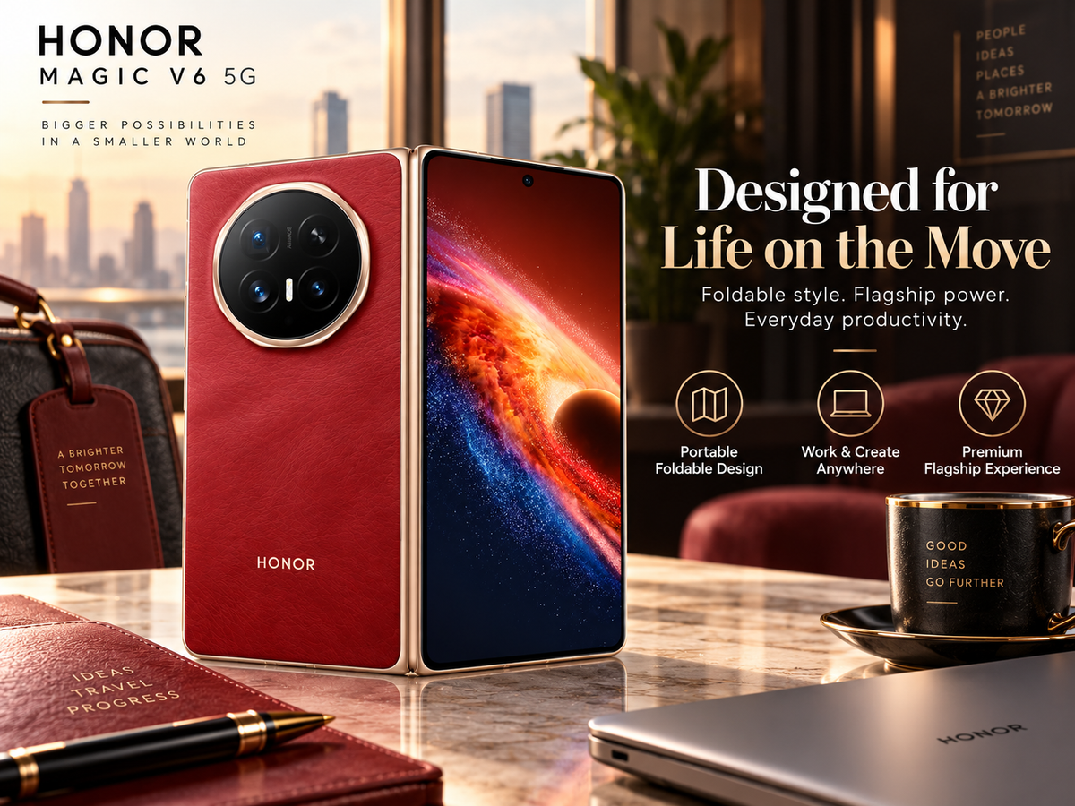 Honor Magic V6 5G 1TB ROM 16GB RAM Dual SIM GSM Unlocked - Red