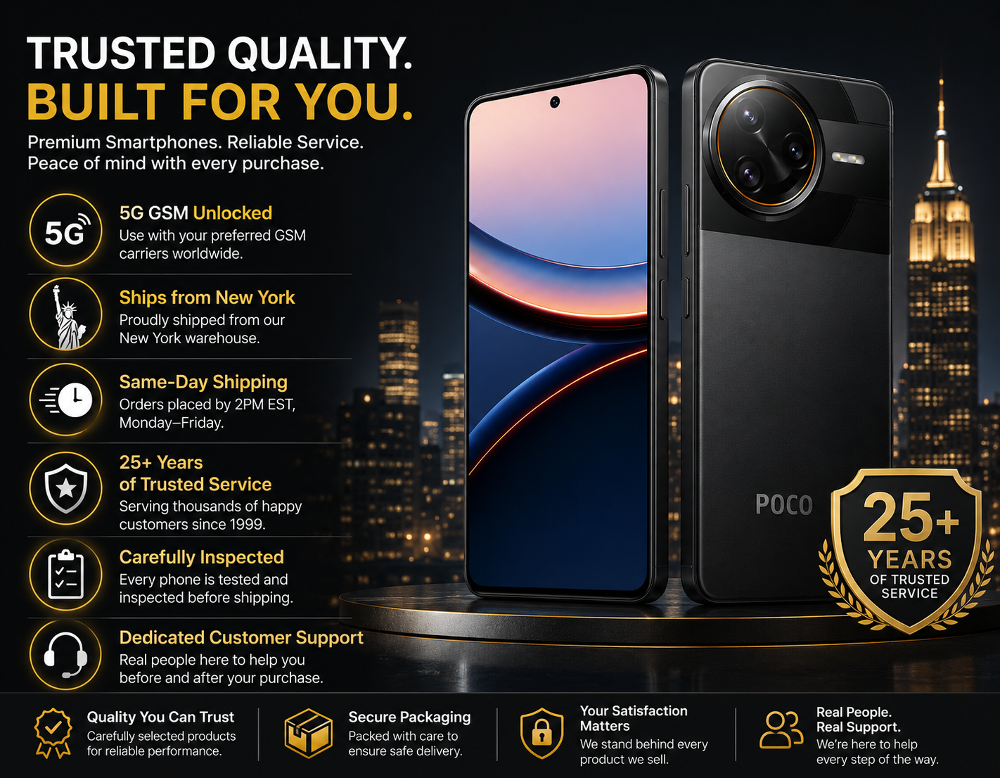 Xiaomi Poco F7 Ultra 5G Black Xiaomi POCO smartphone with glossy front screen and dual rear camera