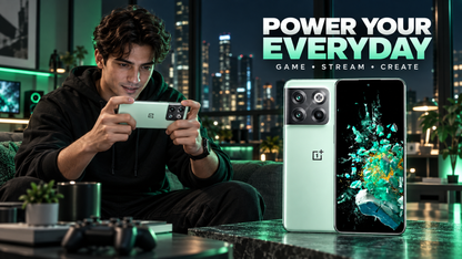 OnePlus Ace Pro 10T Jade Green smartphone held in hand, rear triple camera visible