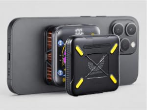 USATEKO Magnetic Phone Cooler Fan with RGB Display & 2500mAh Battery for iPhone & Android