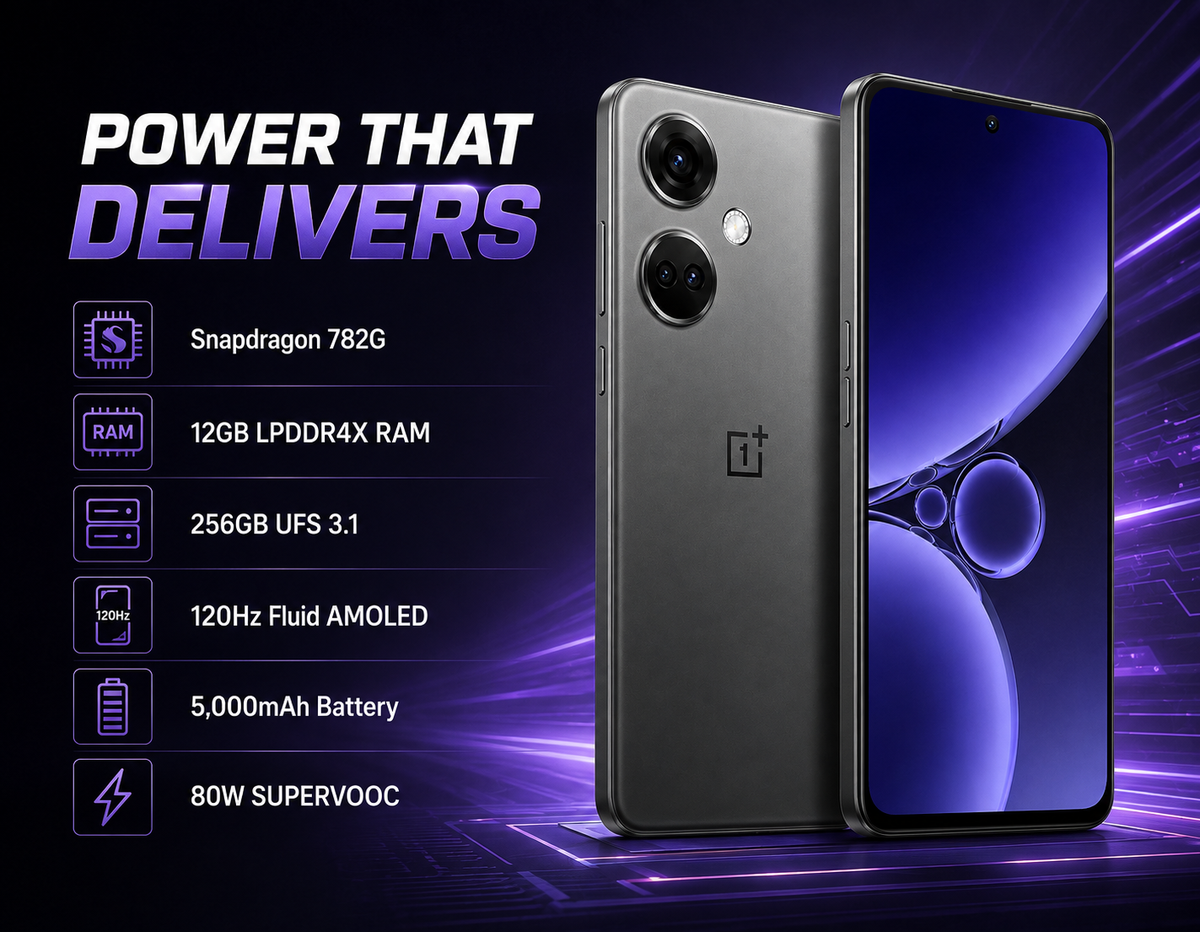 OnePlus Nord CE3 Gray OnePlus smartphone angled view with dual camera module and screen