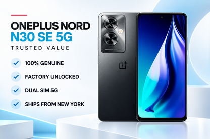OnePlus Nord N30 SE 5G unlocked phone with front display and back camera array