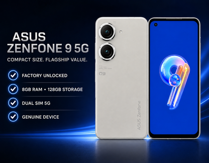 Asus Zenfone 9 AI2202 5G 128GB Dual SIM 8GB RAM GSM Unlocked - White