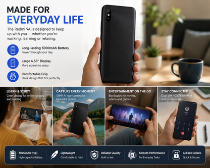 Xiaomi Redmi 9A Dual Sim 32GB 2GB RAM GSM Unlocked - Granite Grey