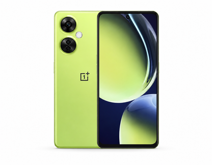 ONEPLUS Nord CE 3 Lite 5G smartphone in pastel lime with front display