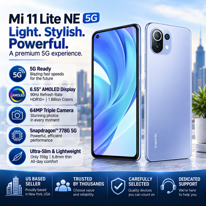 Xiaomi Mi 11 Lite NE 5G 256GB 8GB RAM Dual SIM GSM Unlocked - Bubblegum Blue