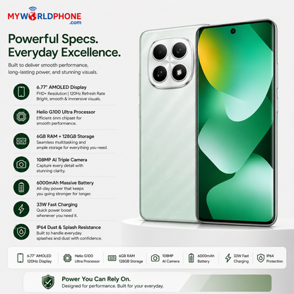 Xiaomi Redmi Note 15 4G 128GB ROM 6GB RAM Dual SIM GSM Unlocked - Green