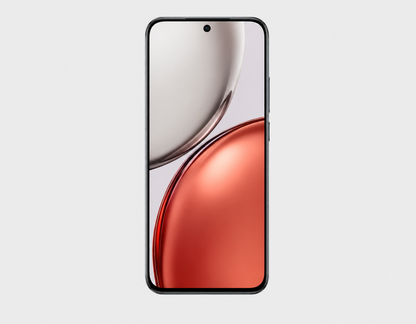 Honor X9d 5G Smartphone front view with black bezel and red wallpaper filling the lower display