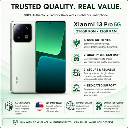 Xiaomi 13 Pro 5G Dual SIM 256GB ROM 12GB RAM GSM Unlocked - Green