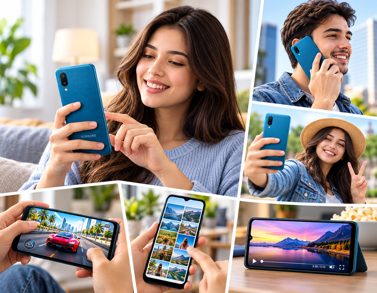 Samsung Galaxy A02 A022G/DS Dual Sim LTE 32GB, 2GB RAM GSM Unlocked - Blue