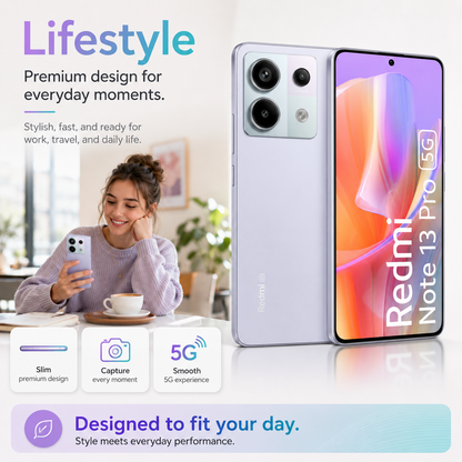 Xiaomi Redmi Note 13 Pro 5G Dual SIM 128GB ROM 8GB RAM Global GSM Unlocked - Aurora Purple