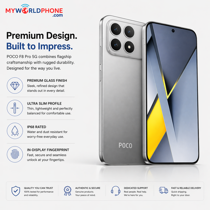 Xiaomi Poco F8 Pro 5G 512GB ROM 12GB RAM Dual SIM GSM Unlocked - Silver