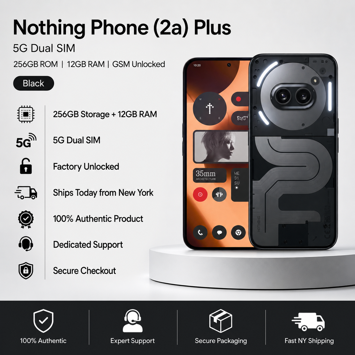 Nothing Phone (2a) Plus 5G 256GB 12GB RAM Dual SIM Unlocked - Black Nothing Phone (2a) Plus 5G 256GB 12GB RAM Dual SIM Unlocked - Black