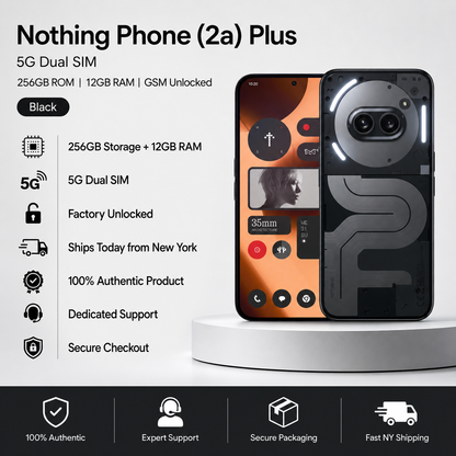 Nothing Phone (2a) Plus 5G 256GB ROM 12GB RAM Dual SIM GSM Unlocked - Black