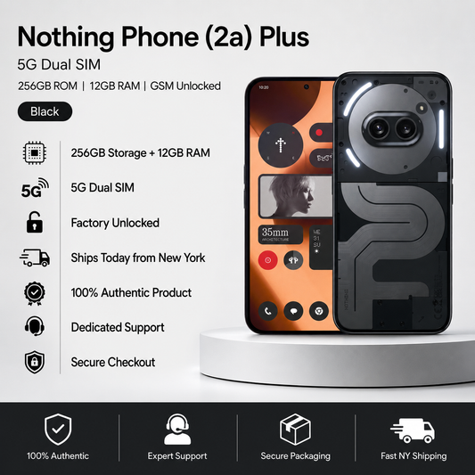 Nothing Phone (2a) Plus 5G 256GB ROM 12GB RAM Dual SIM GSM Unlocked - Black