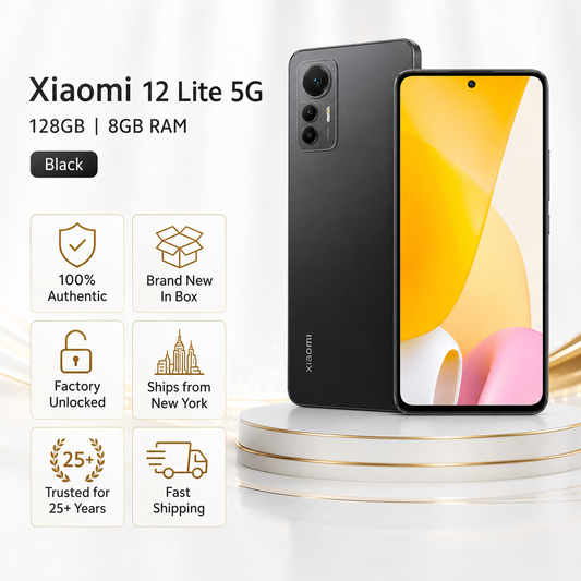 Xiaomi 12 Lite 5G 128GB 8GB RAM Dual SIM GSM Unlocked Black