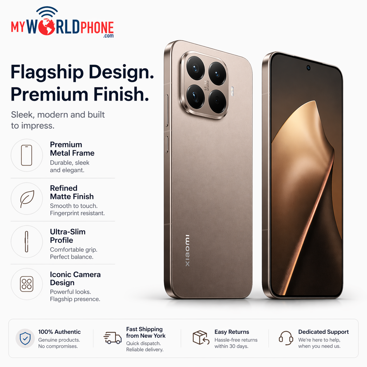XIAOMI 15T PRO 5G 512GB ROM 12GB RAM Dual SIM GSM Unlocked - Gold