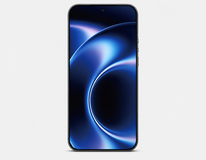 Xiaomi 17 Ultra 5G Black smartphone with front curved blue display and slim rounded edges