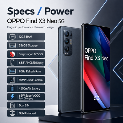 OPPO Find X3 Neo 5G CPH2207 Dual Sim 12GB RAM 256GB GSM Unlocked - Black