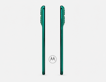 Motorola Moto Edge 70 Fusion 5G Green Motorola smartphone, side view with buttons and slim profile