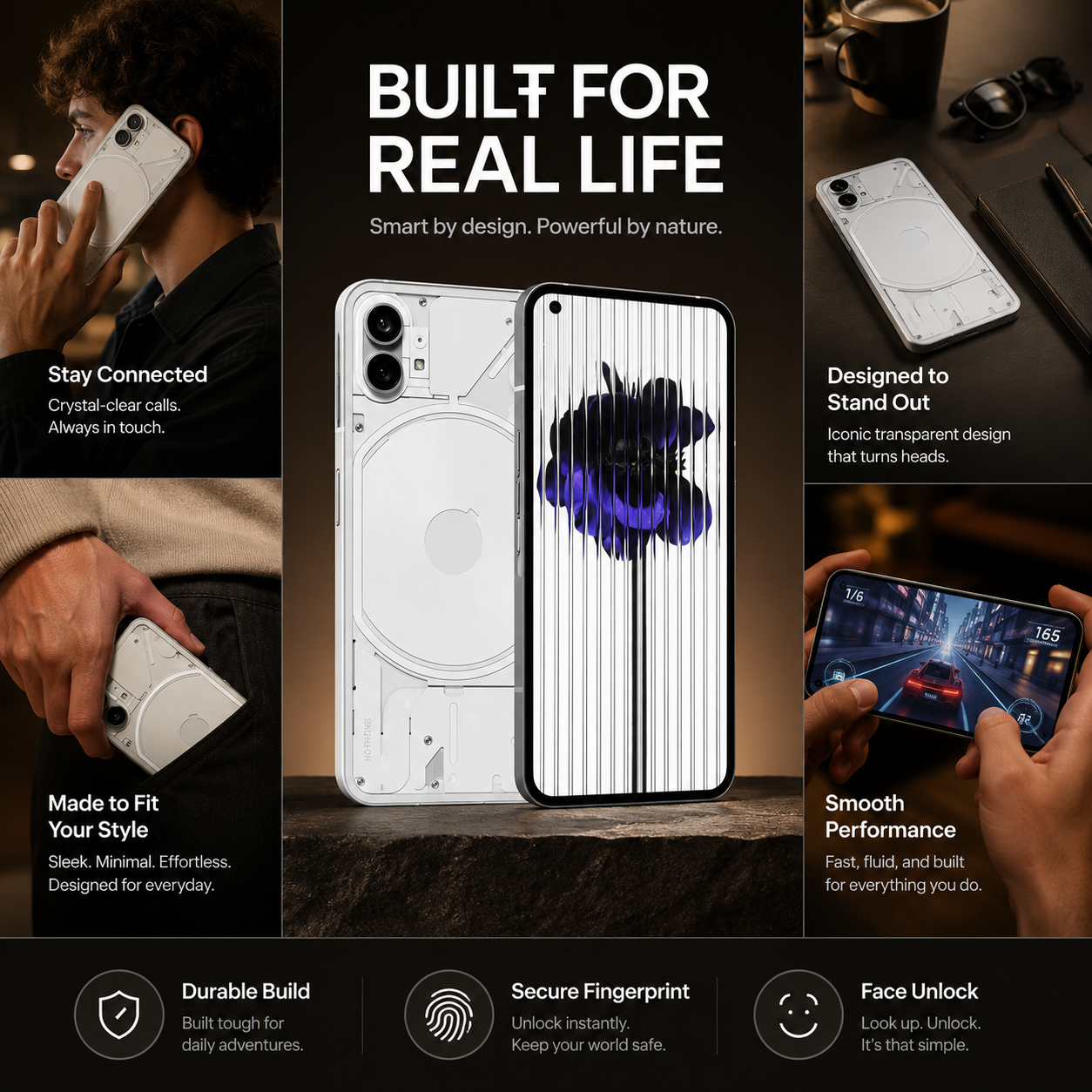 Nothing Phone1 5G Dual SIM 256GB 12GB RAM GSM Unlocked – White