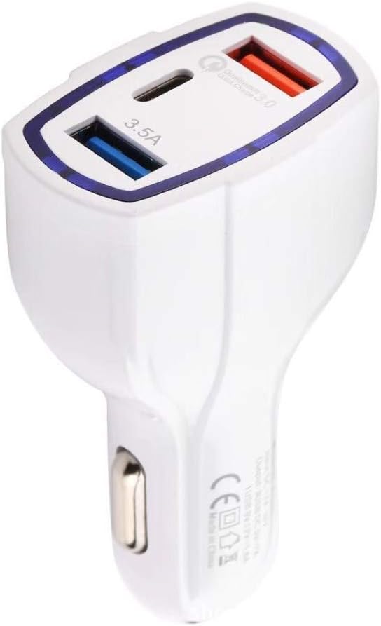 35W Dual-Port USB-C & USB-A Fast Car Charger – PD & QC 3.0 for Cars, SUVs and Trucks
