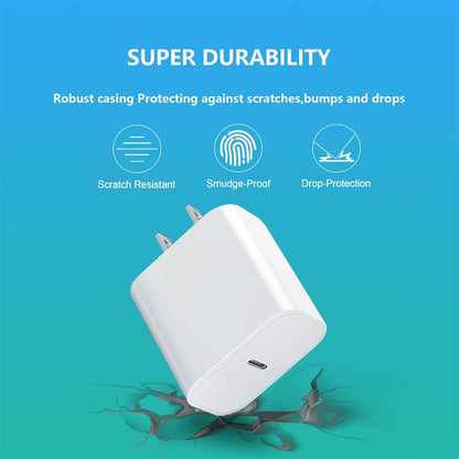20W USB-C Fast Charger Block for iPhone 17/16/15, Apple Watch & AirPods – White