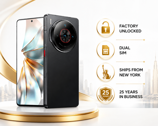 Nubia Z60S Pro 5G Black Nubia smartphone front and back with triple rear camera module
