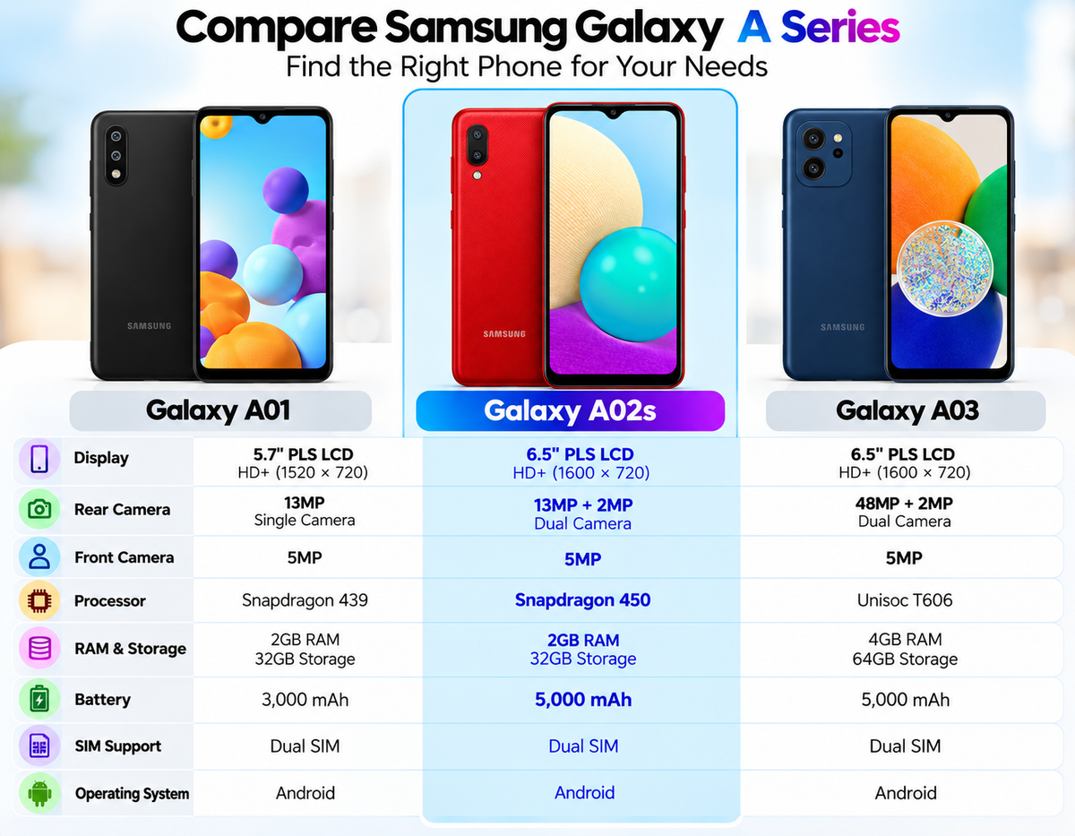 Samsung Galaxy A02 A022G/DS Dual Sim LTE 32GB, 2GB RAM GSM Unlocked - Red