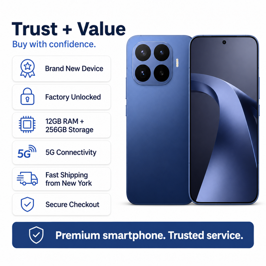 XIAOMI 17T Pro smartphone in blue, front and back shown with quad-camera module