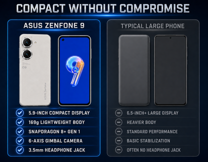 Asus Zenfone 9 AI2202 5G 128GB Dual SIM 8GB RAM GSM Unlocked - White