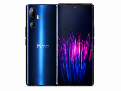 HTC U24 Pro 5G Blue HTC smartphone, front display and back with dual cameras and HTC logo