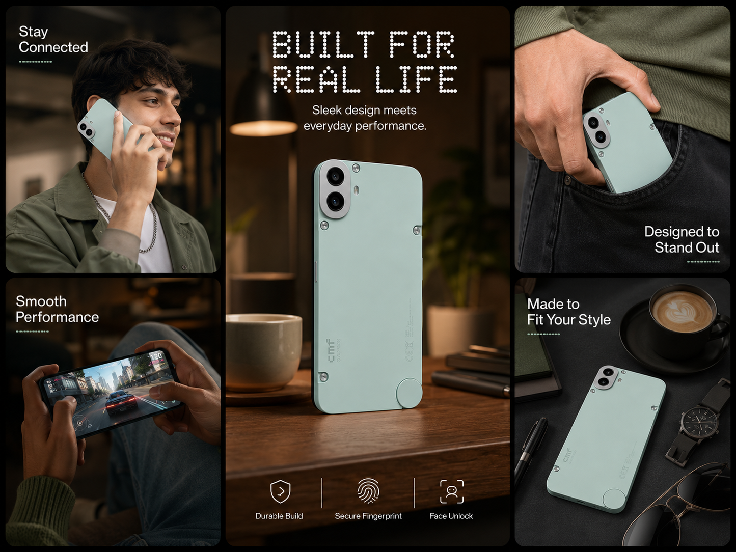 Nothing CMF by Nothing Phone 1 5G Dual SIM 256GB ROM 8GB RAM GSM Unlocked - Light Green