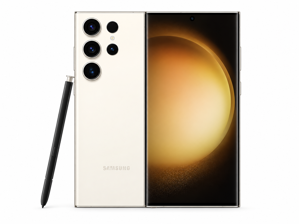 Samsung Galaxy S23 Ultra 5G Cream Samsung smartphone with four rear cameras and S Pen