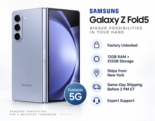 SAMSUNG Galaxy Z Fold 5 F946B 5G Dual SIM 512GB ROM 12GB RAM GSM Unlocked - Blue