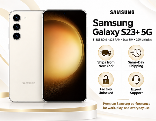 SAMSUNG Galaxy S23+ 5G S9160 Dual SIM 512GB 8GB RAM GSM Unlocked – Cream