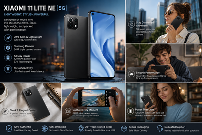 Xiaomi Mi 11 Lite NE 5G 128GB ROM 8GB RAM Dual SIM GSM Unlocked - Black