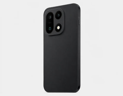 Black OnePlus 15 5G smartphone back with triple camera module.