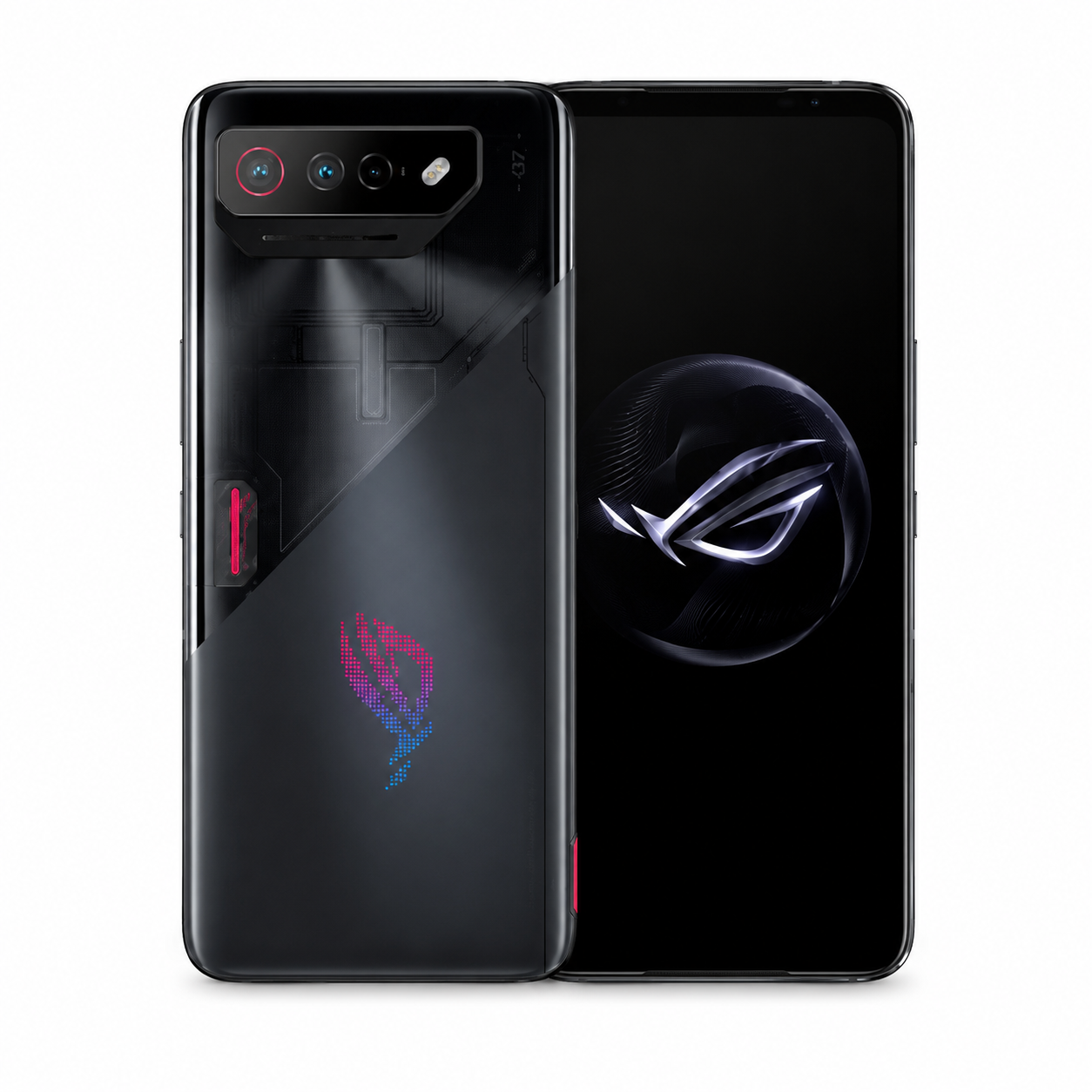 ASUS ROG Phone 7 Black gaming smartphone with dual rear cameras and large front display