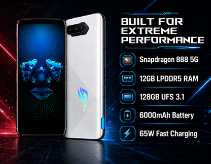 Asus ROG Phone 5 ZS673KS / I005DA 5G 128GB 12GB RAM GSM Unlocked - White