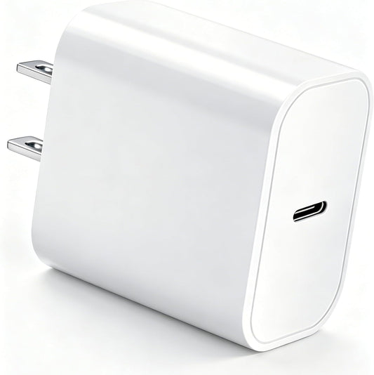 20W USB-C Fast Charger Block for iPhone 17/16/15, Apple Watch & AirPods – White