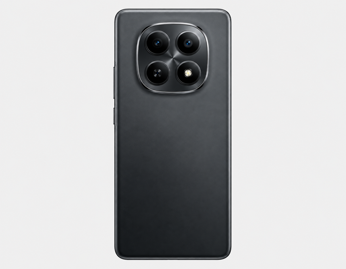 Xiaomi Redmi Note 15 5G  Black Xiaomi smartphone back with triple camera module and flash.
