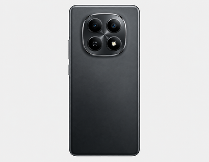Xiaomi Redmi Note 15 5G  Black Xiaomi smartphone back with triple camera module and flash.