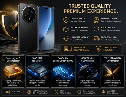 Honor Magic8 Pro 5G  Black smartphone with triple rear cameras and glossy blue front screen.