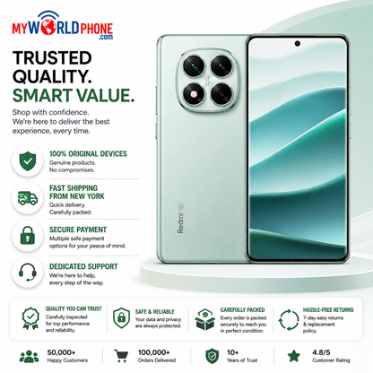 Xiaomi Redmi Note 14 Pro 5G 256GB ROM 8GB RAM Dual SIM GSM Unlocked - Coral Green