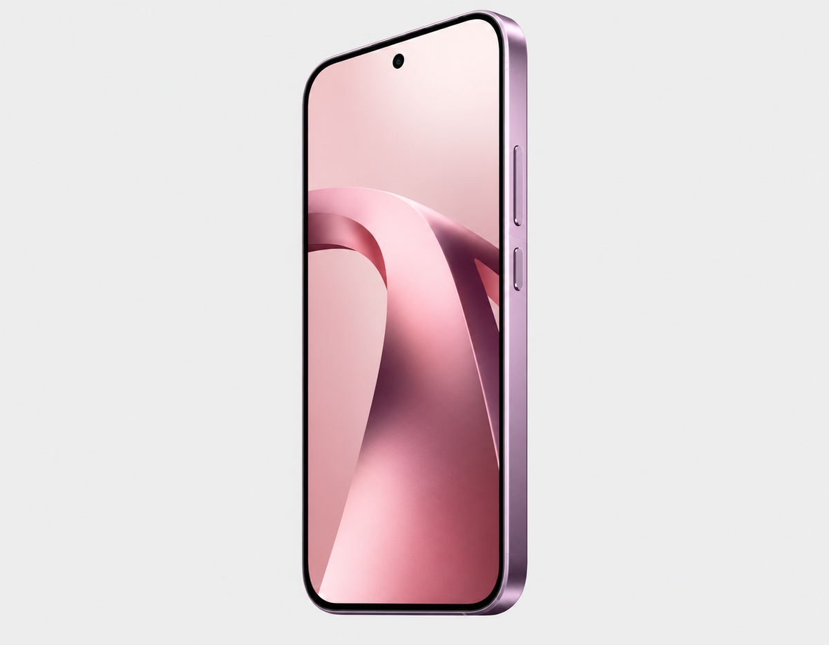 Violet XIAOMI Mi 17T 5G smartphone front and side angle with rounded display corners.